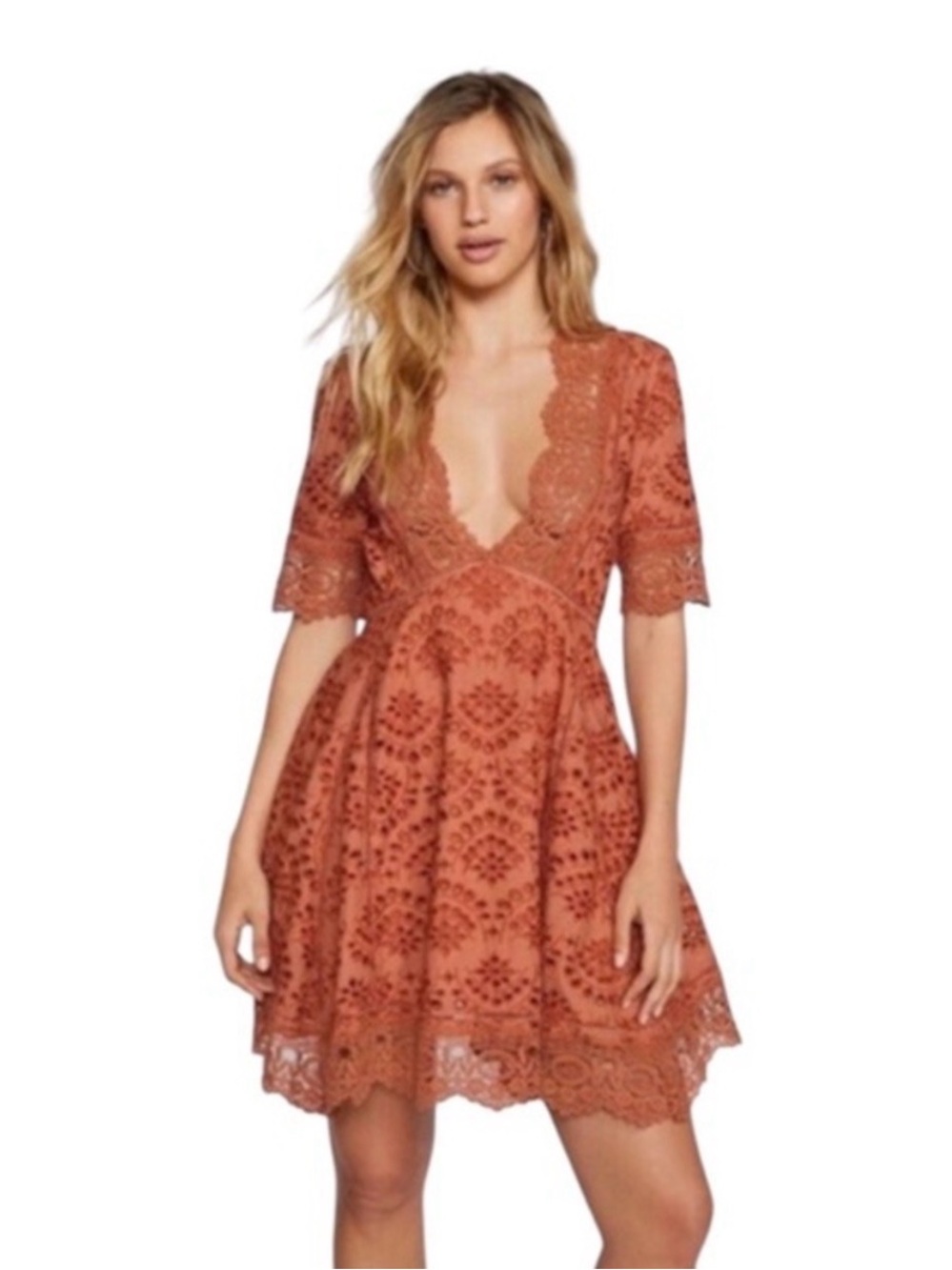 Free People Nightcap Rust Dress